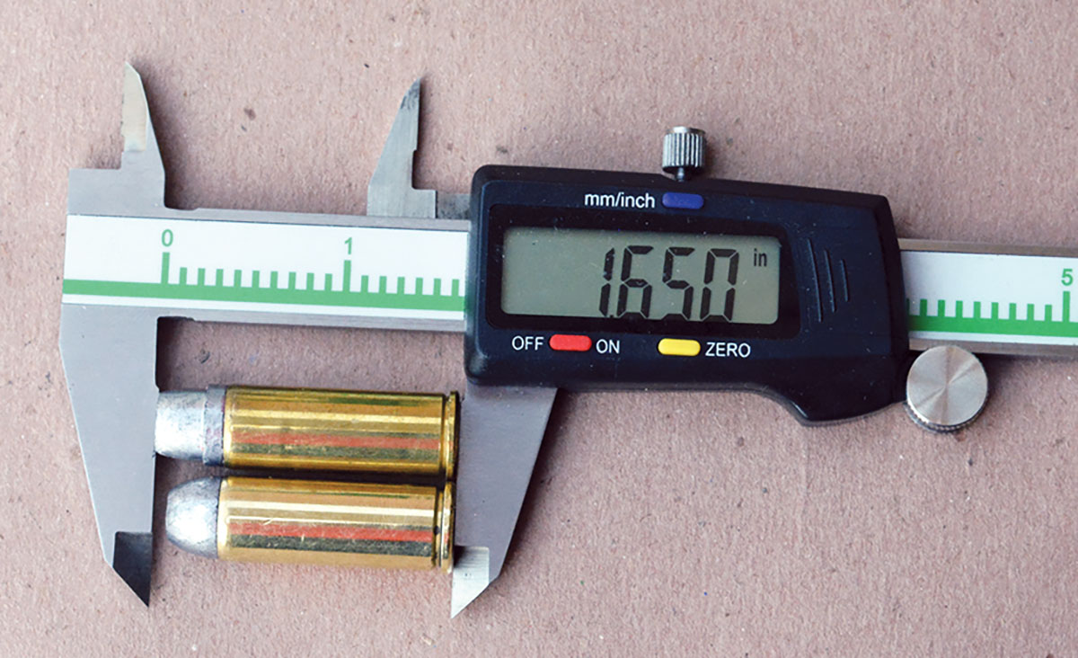 Load data should be selected based on what cartridge length will feed in a given rifle. The top cartridge has an overall length of 1.650 inches, while the bottom cartridge is 1.600 inches and designed to feed in all rifles.